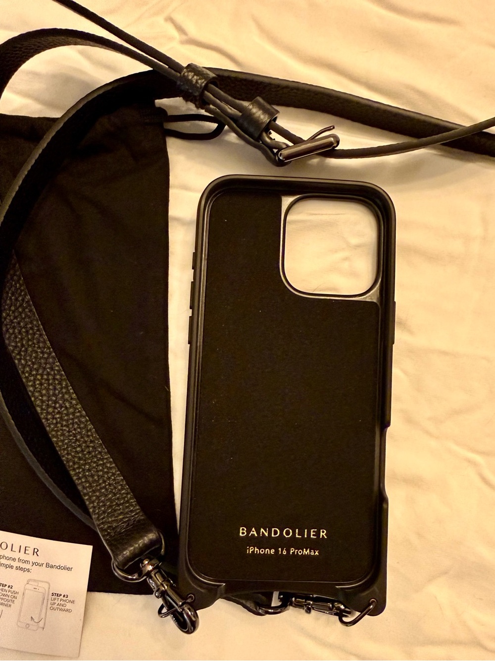 Never used! Bandolier iPhone16 Hailey Pebbled Leather Crossbody Case - Picture 4 of 5